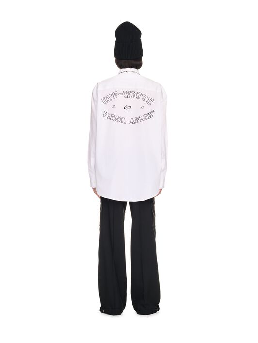 OFF WHITE College Popl Oversize Shirt WHITE - BLACK OMGE004F24FAB001