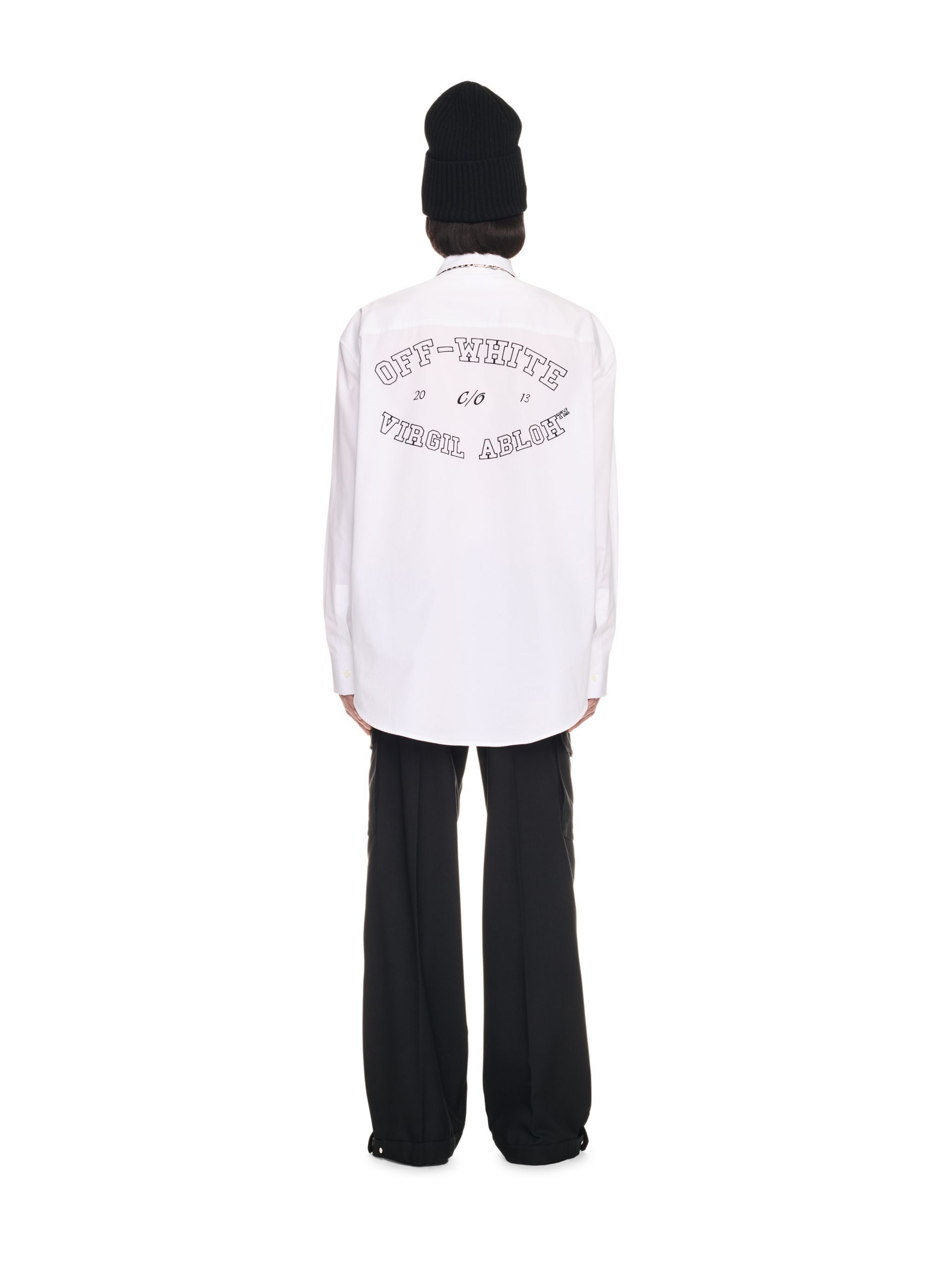 OFF WHITE College Popl Oversize Shirt WHITE - BLACK OMGE004F24FAB001