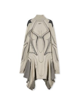 OFF WHITE Studded Seamless Race Dress SAND - BLACK OWVT02EW25KNI001