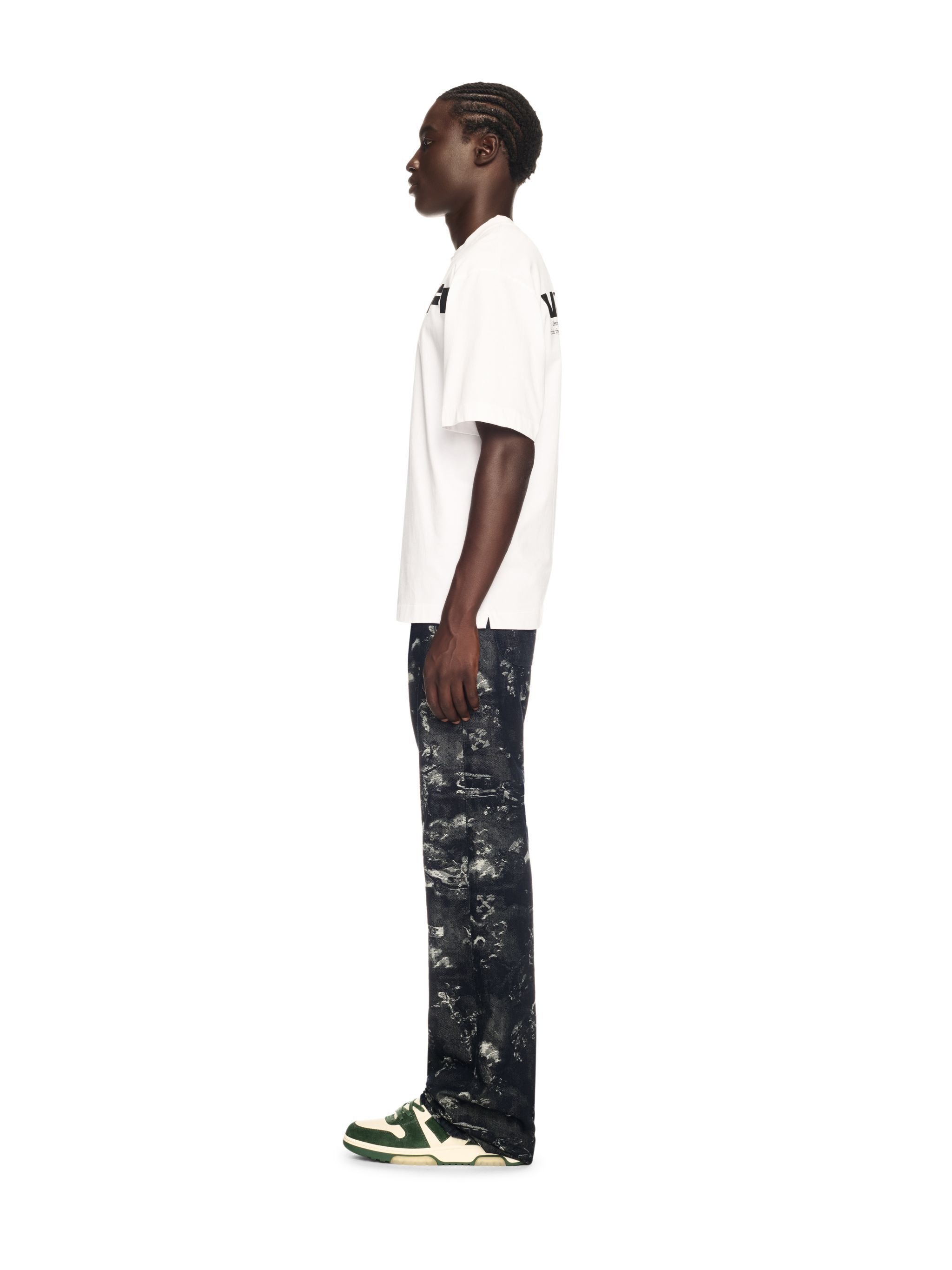 OFF WHITE White Off Split T-Shirt WHITE OMAA120S25JER00B