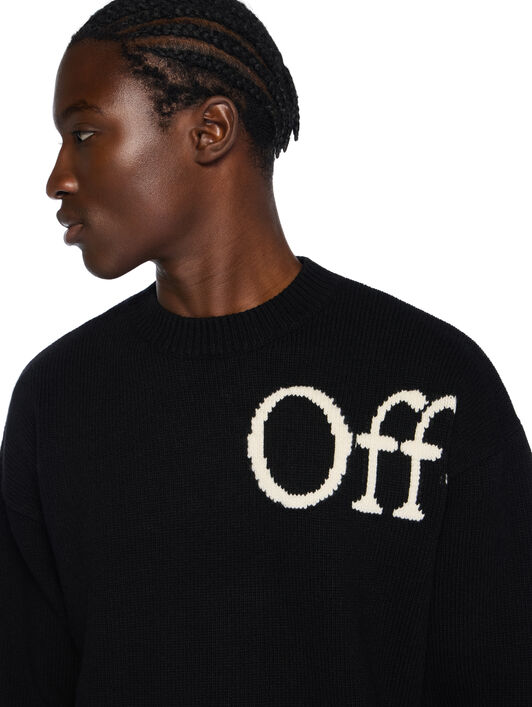 Bookish Knit Crewneck Sweater OFF WHITE Bookish Knit Crewneck Sweater BLACK - CREAM OMHE20QF25KNI001