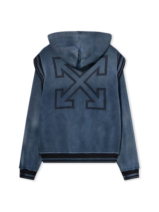 OFF WHITE Arrow Fleece Varsity Hoodie VINTAGE DARK SAPPHIRE - VINTAGE DARK SAP OMEK003F25FLE002
