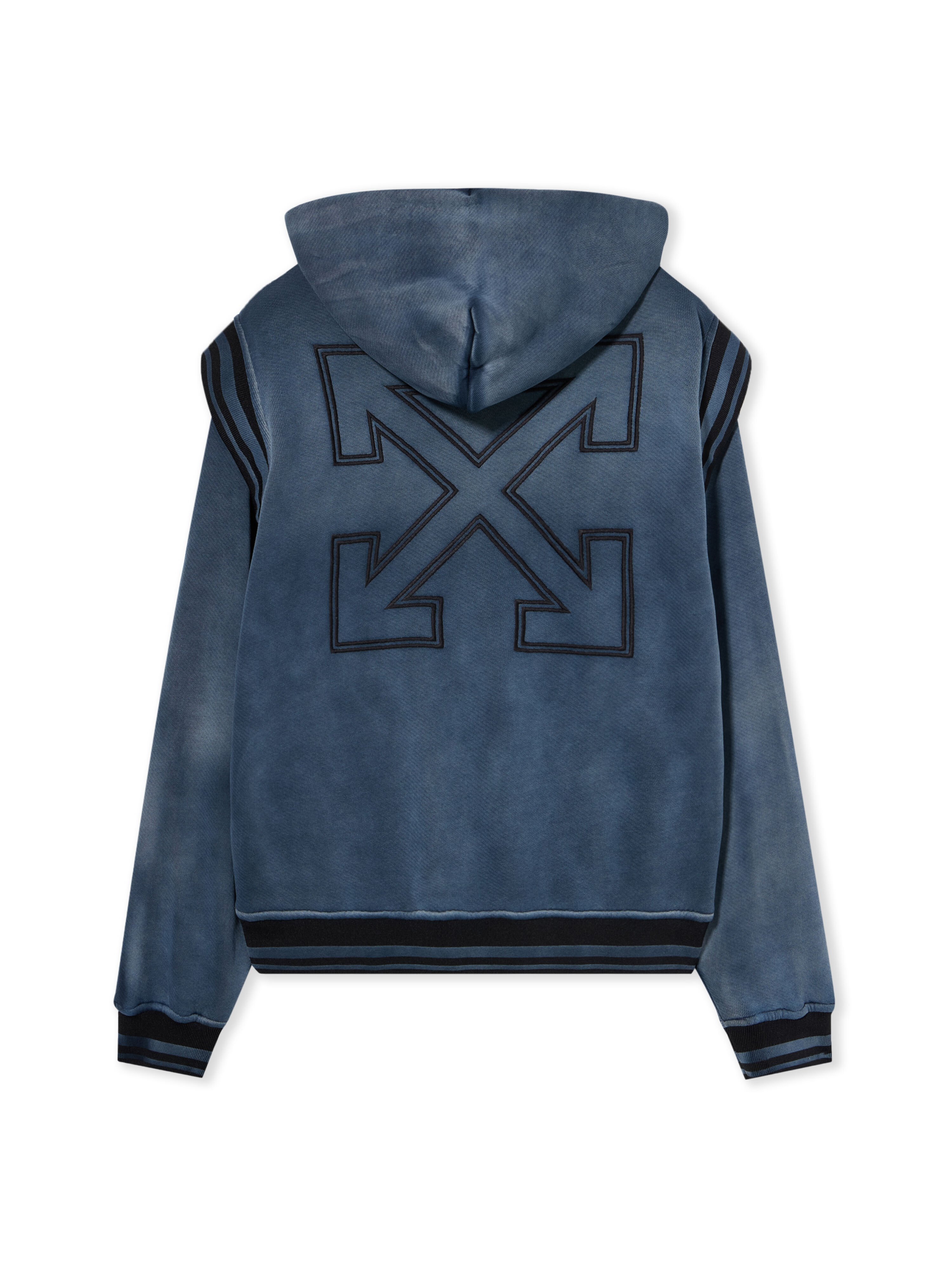OFF WHITE Arrow Fleece Varsity Hoodie VINTAGE DARK SAPPHIRE - VINTAGE DARK SAP OMEK003F25FLE002
