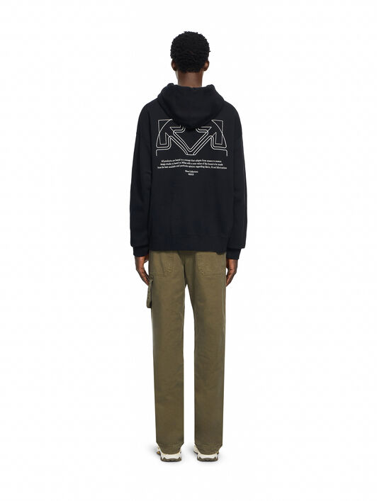 OFF WHITE Offline Half Arrow Skate Hoodie BLACK 44MBB085F26F00V