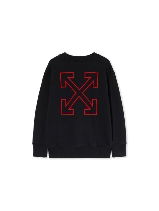 Arrow Outline Flock Crew Sweatshirt OFF WHITE Arrow Outline Flock Crew Sweatshirt BLACK - RED OBBA001F25FLE007