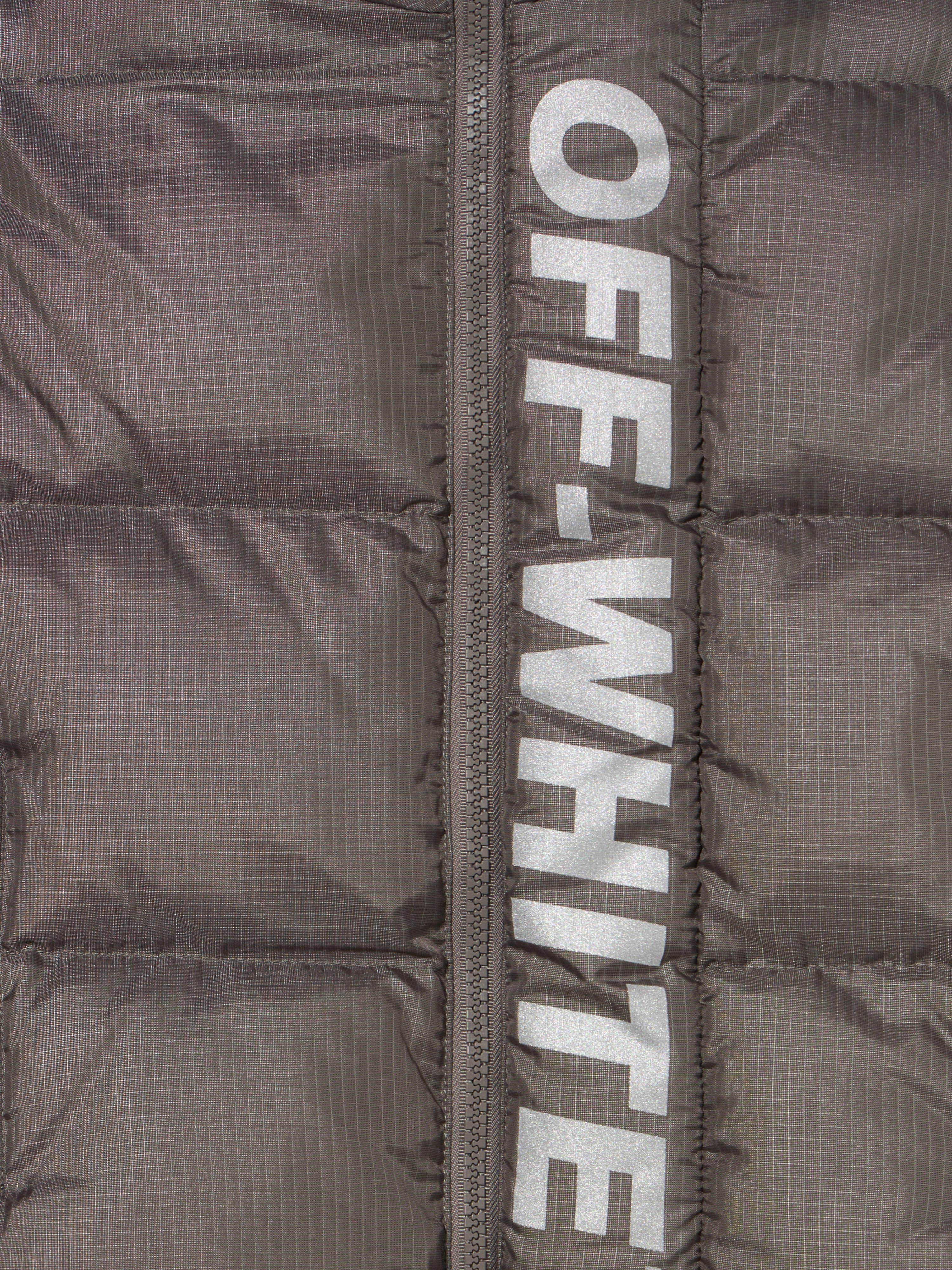 OFF WHITE Ripstop Puffer Jacket DARK GREY - REFLECTIVE OBEJ002F25FAB001