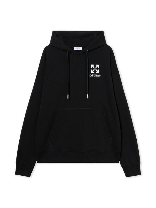 OFF WHITE Small Arrow Skate Hoodie BLACK - WHITE OMBB085F25FLE015