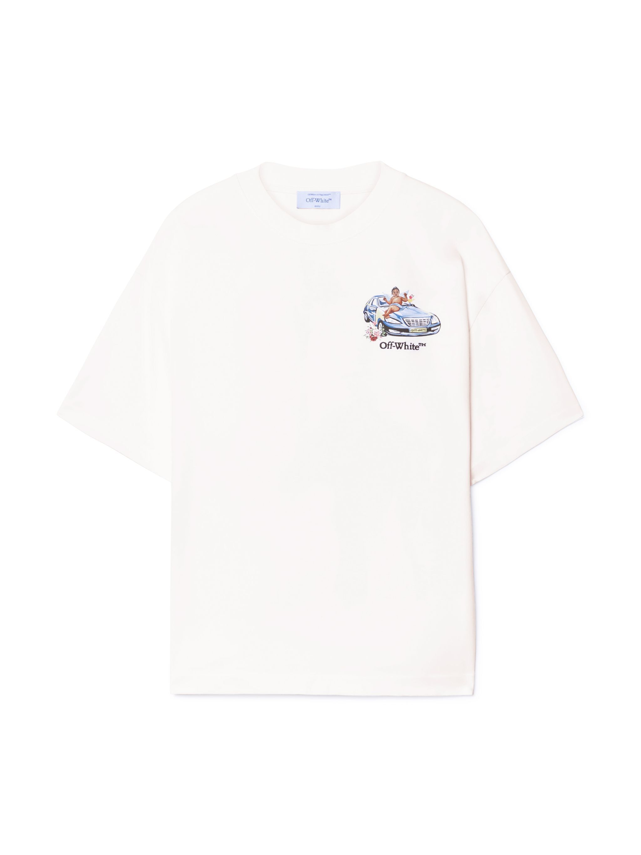 OFF WHITE Weißes T-Shirt mit Fresken-Pfeil-Motiv WEISS OMAA120S25JER003