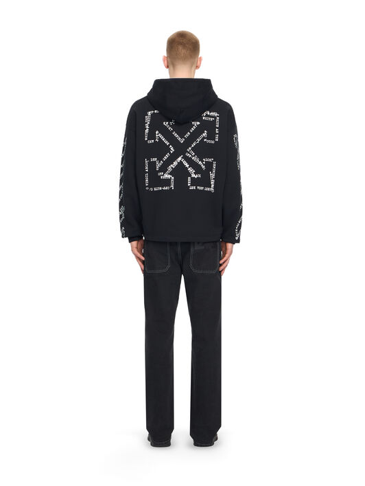OFF WHITE Type Arrow Diag Loose Hoodie BLACK 44MBB12MS26F005