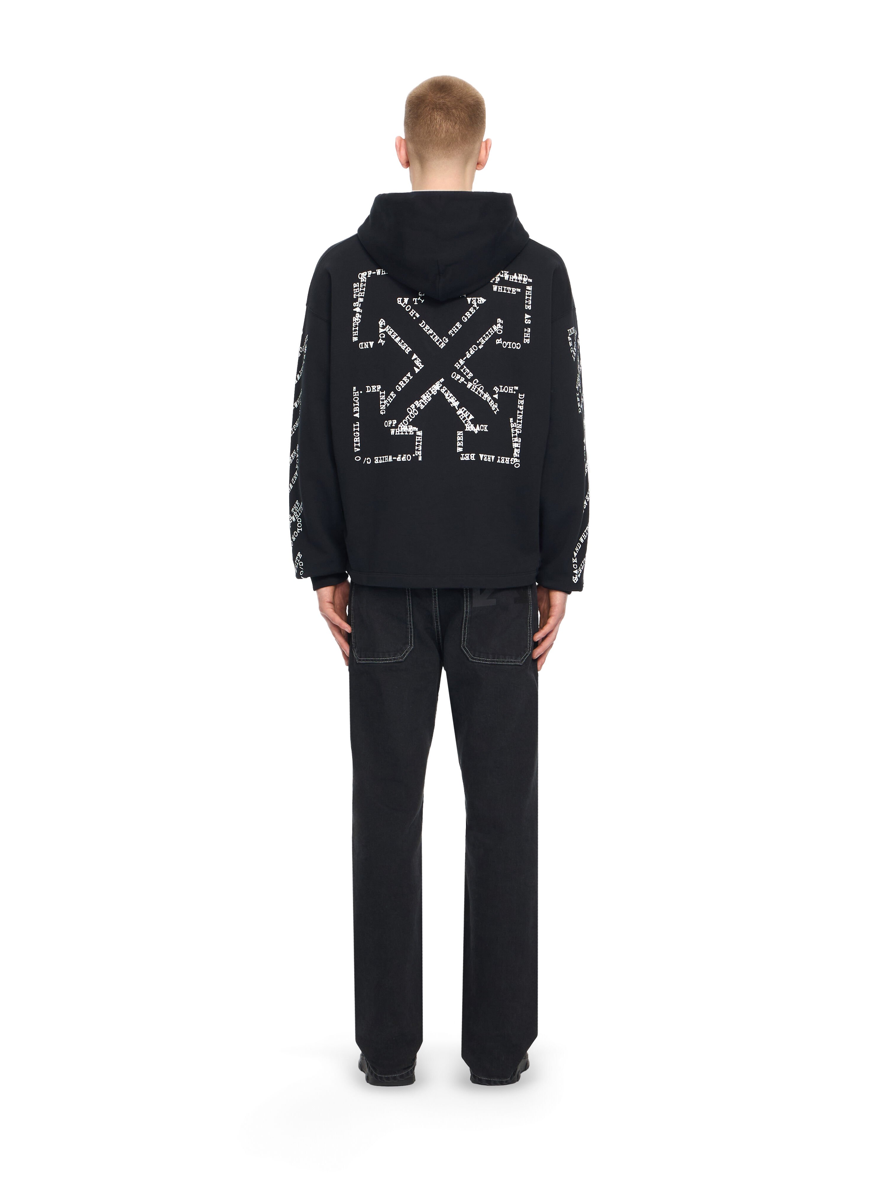 OFF WHITE Type Arrow Diag Loose Hoodie BLACK 44MBB12MS26F005