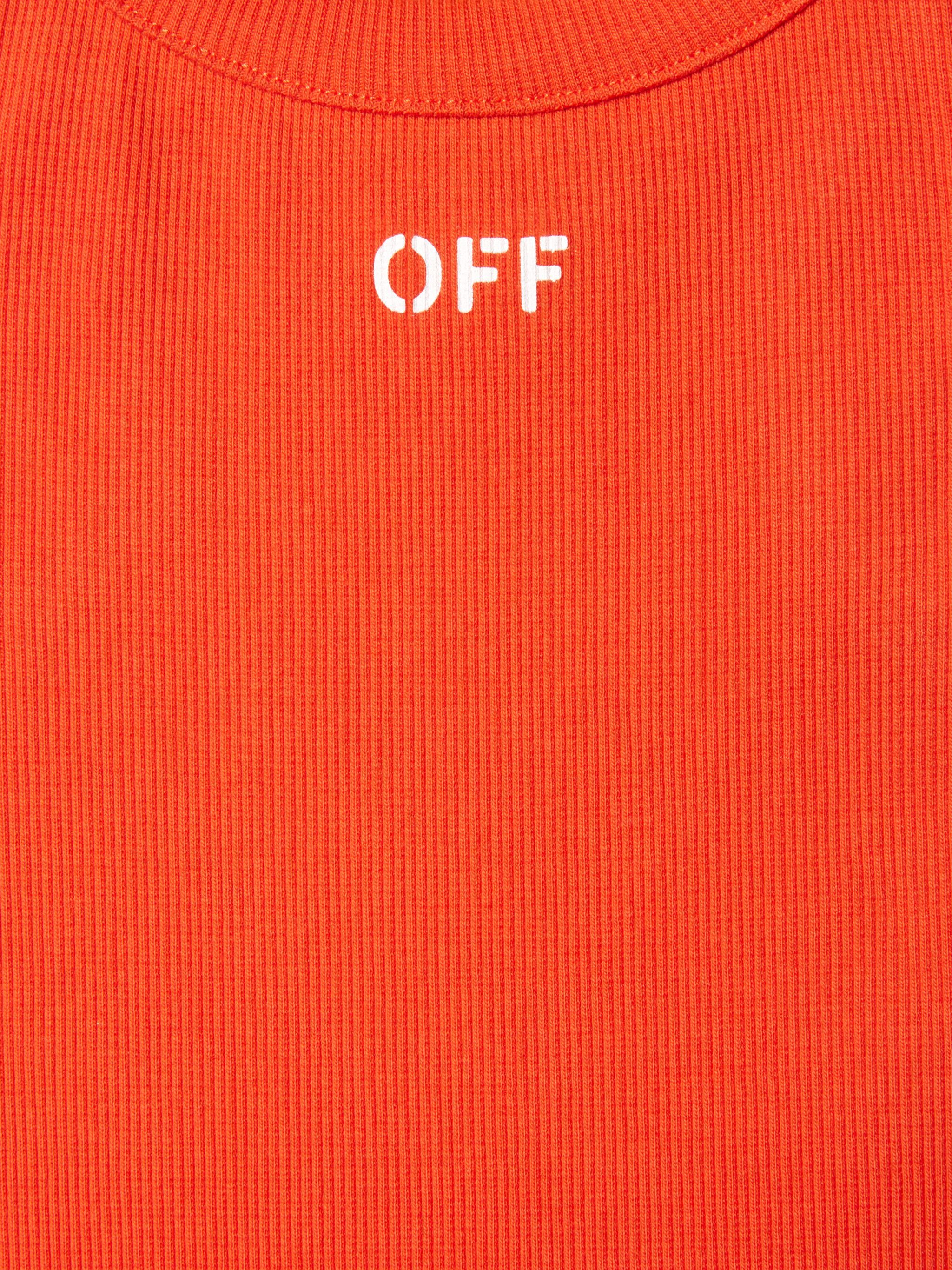 OFF WHITE Stamp Ribbed Tank ORANGE OGAD009S25JER001