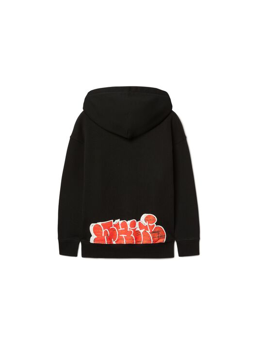 OFF WHITE Graffiti Hoodie BLACK OBBB001S25FLE004