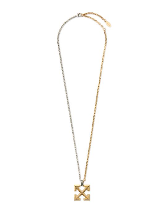 OFF WHITE Bicolor Arrow Pendant Necklace GOLD OMOB15LS25MET001