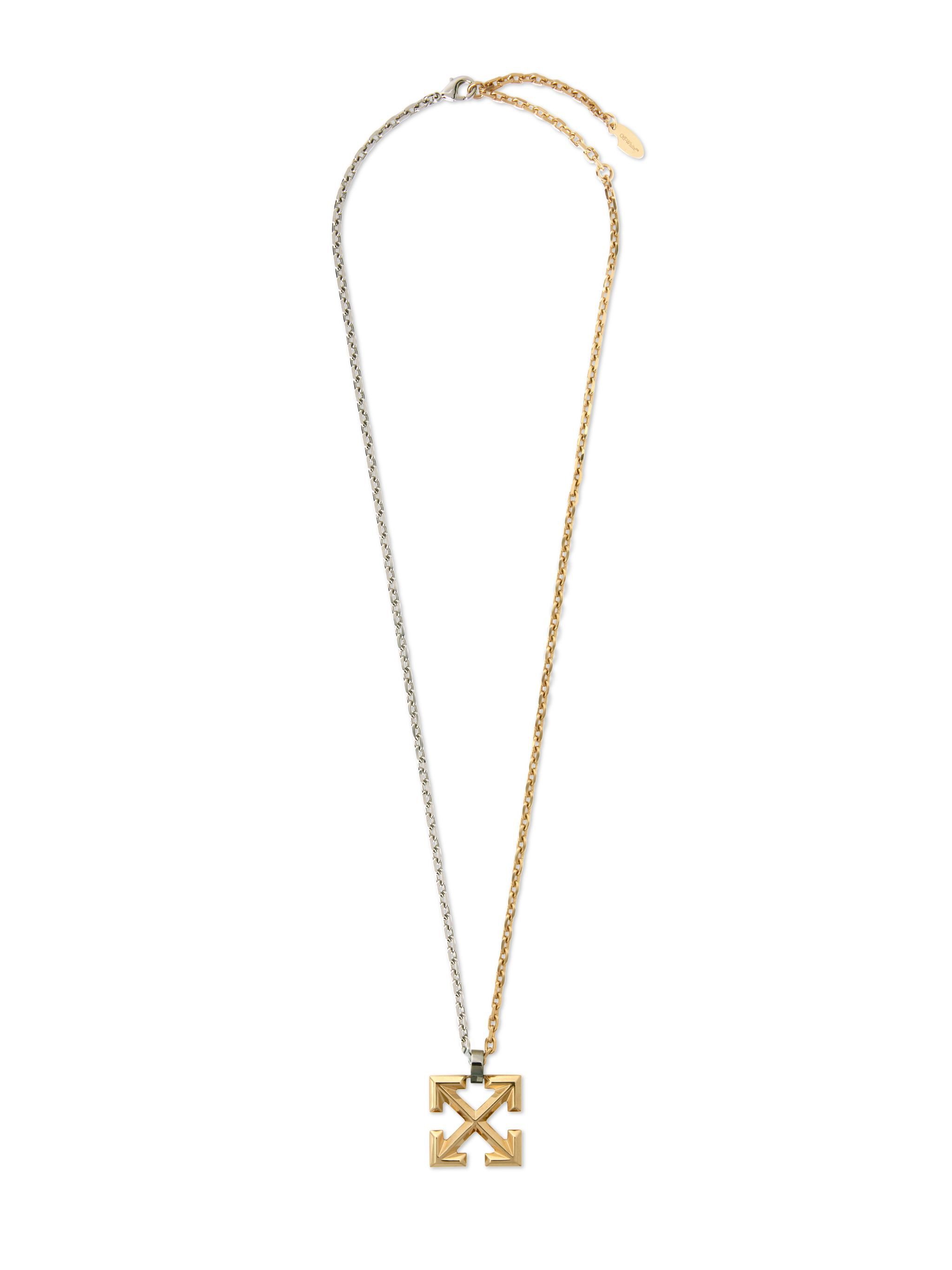 OFF WHITE Bicolor Arrow Pendant Necklace GOLD OMOB15LS25MET001