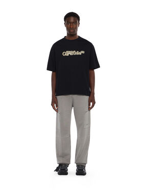 OFF WHITE Cloudy Arrow Skate Logo T-Shirt BLACK - DOUBLE CREAM OMAA120F25JER00G