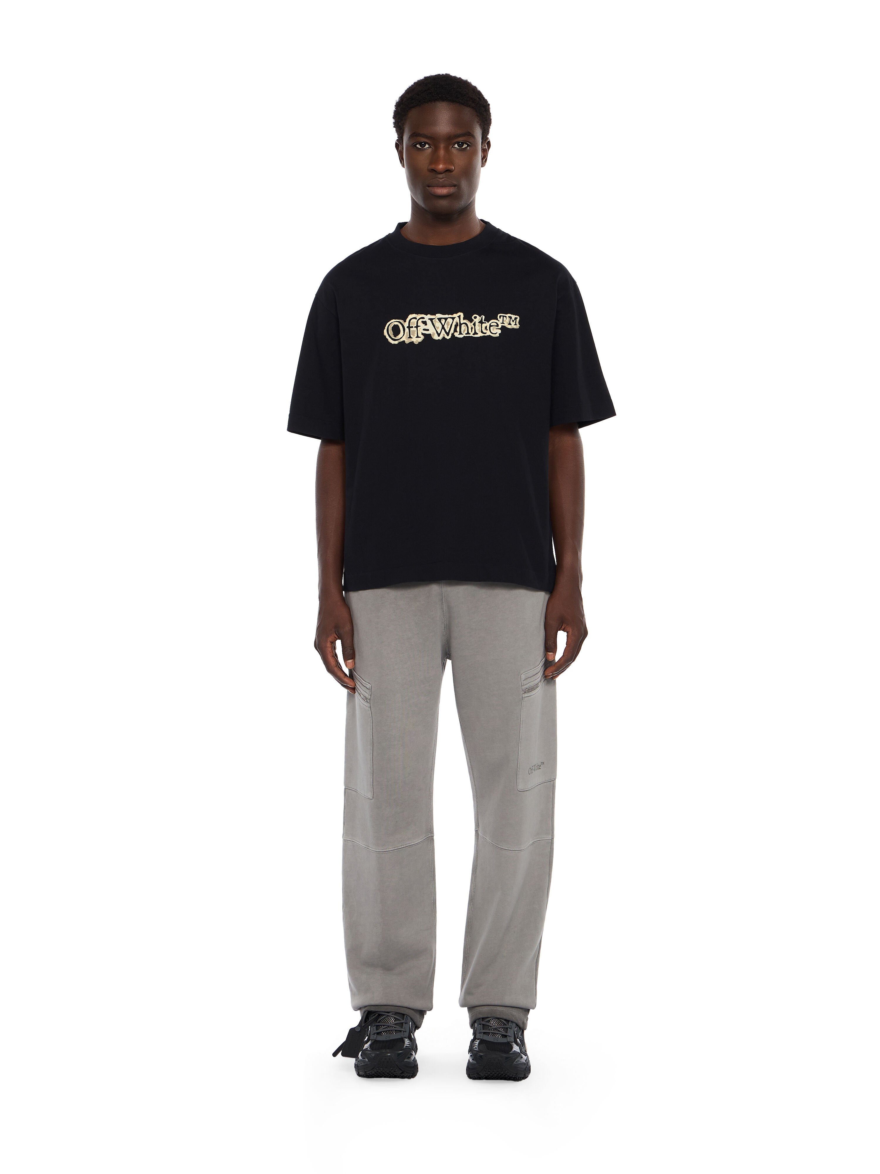 OFF WHITE Cloudy Arrow Skate Logo T-Shirt BLACK - DOUBLE CREAM OMAA120F25JER00G