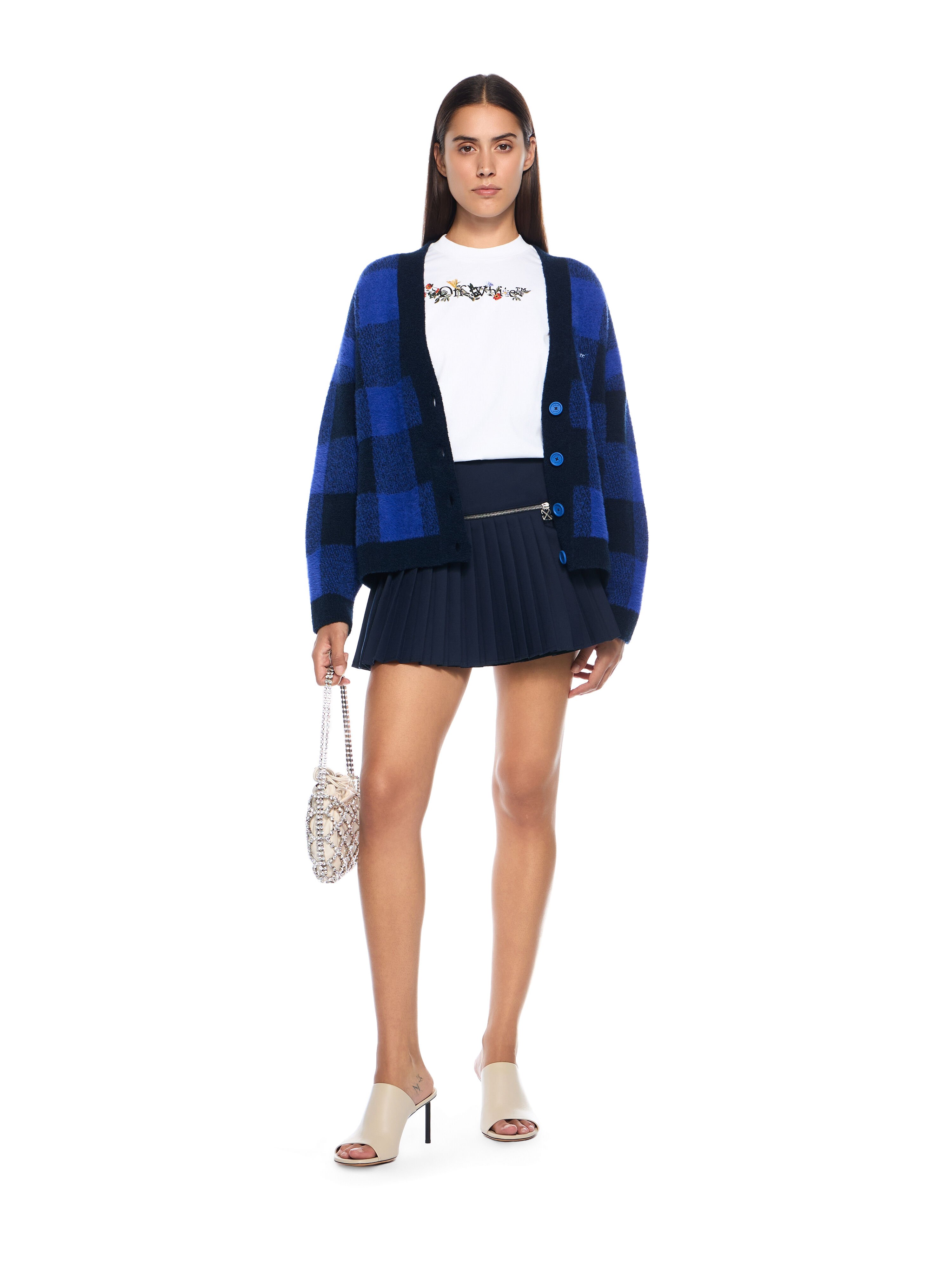 OFF WHITE Zip Pleated Skirt BLUE IRIS-NO COLOR OWCU01FF25FAB001