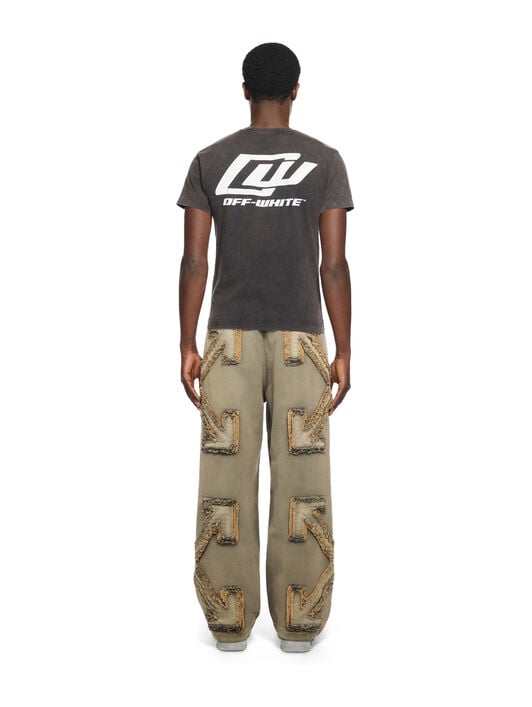 OFF WHITE Eagle 90S S/S Tee VINTAGE BLACK - WHITE OMAA16DW25JER003