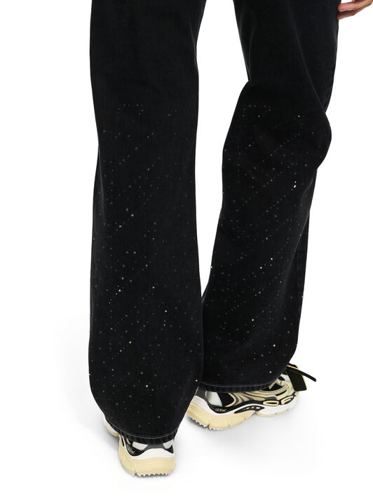 OFF WHITE OW X Swarovski Denim Susy Pants Black-White 2YA069S26DEN004