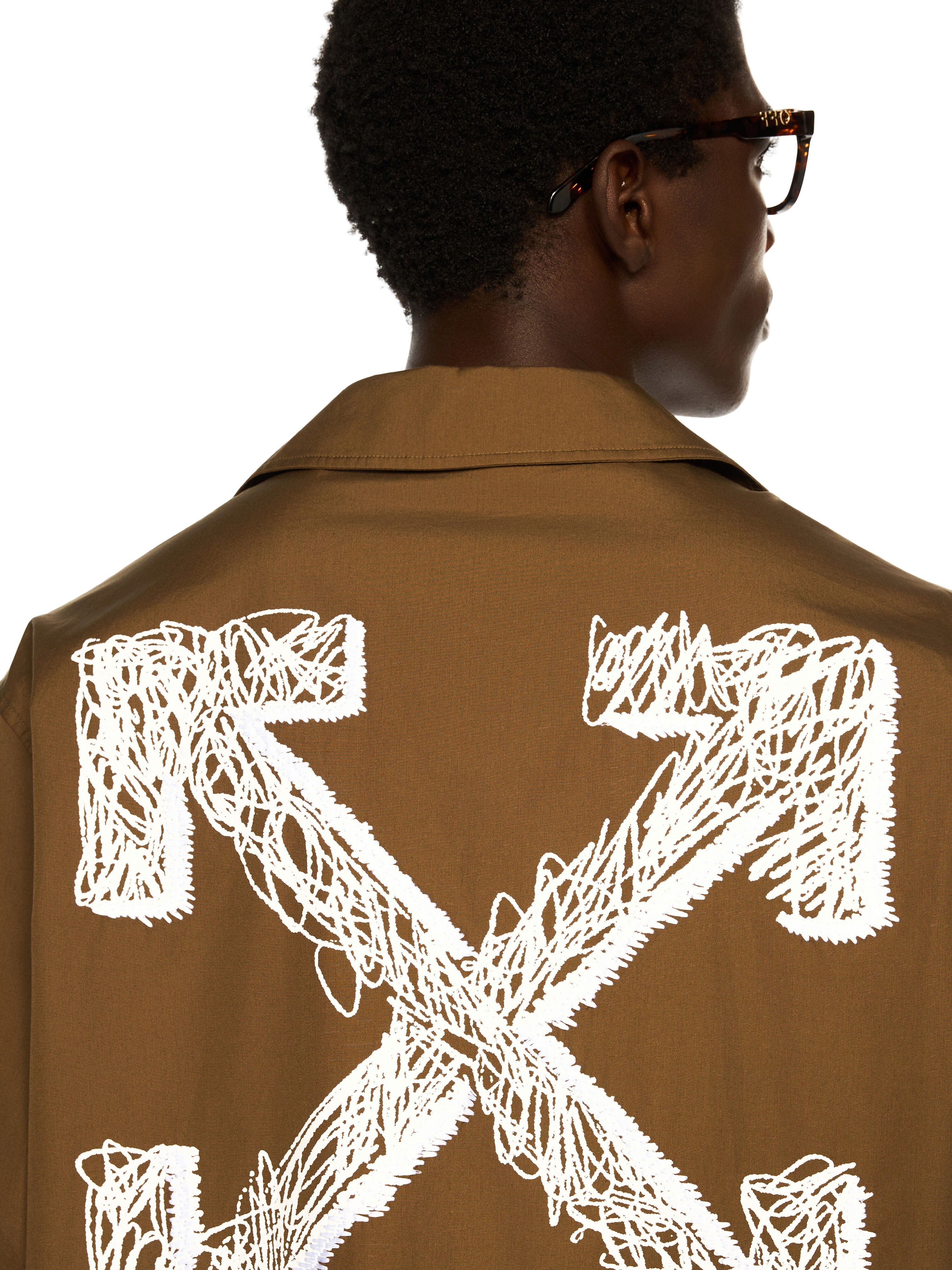 OFF WHITE Scribble Arrow Poplin Shirt BEECH - WHITE OMGG01FF25FAB004