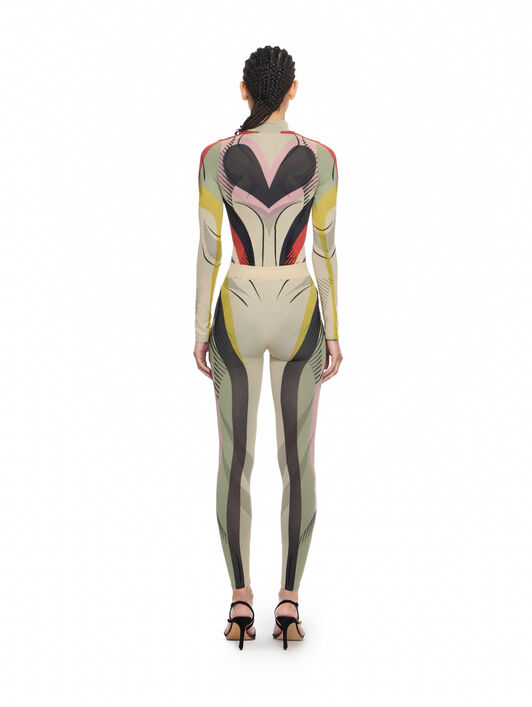 OFF WHITE Seamless Col Block Capri Pants Sand Wisteria 2LI00236K