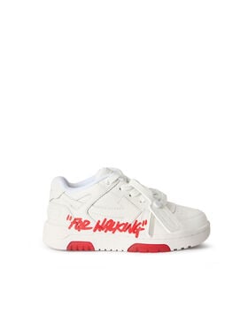 OFF WHITE Out Of Office "For Walking" Sneakers WHITE - RED OBIA011S26LEA002