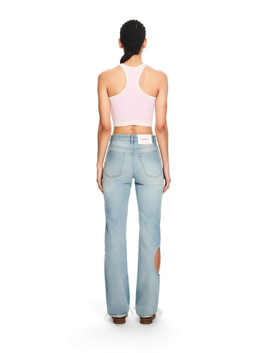 OFF WHITE Spray Off Stamp Ribbed Tank Top Soft Pink-White 2AD086S26JER001