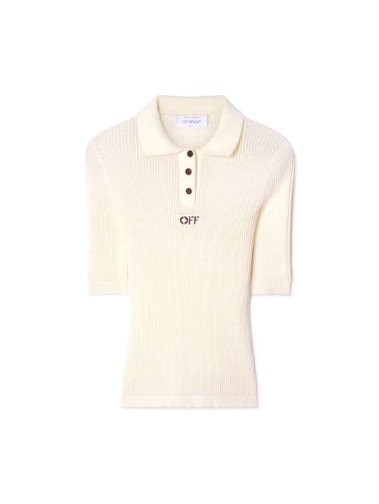 OFF WHITE Off Net S/S Polo NEUTRALS OWHV001F24KNI001
