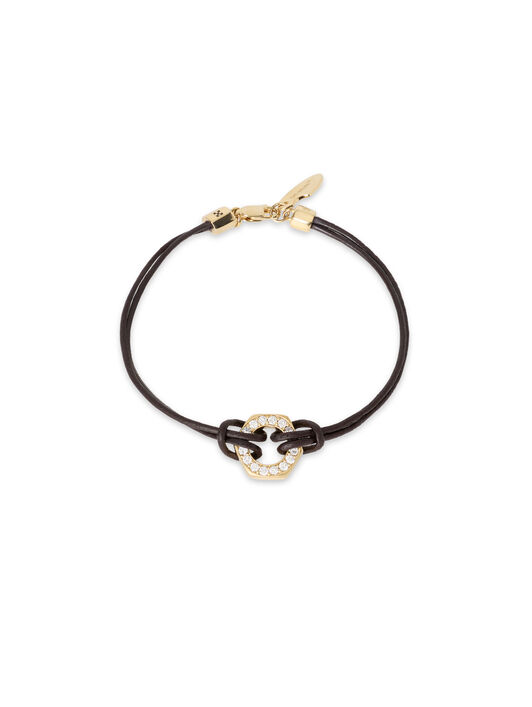 OFF WHITE Diamond Leather Cord Bracelet BLACK RHODIUM C07887