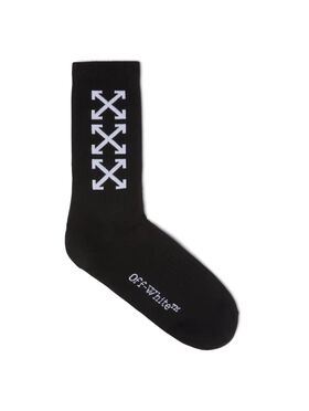 OFF WHITE Calzini Lunghi Neri Con Motivo Triple Arrow BIANCO OMRA080S25KNI001