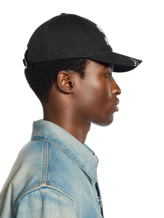 OFF WHITE Diagonal Logo Baseball Cap VINTAGE BLACK - SILVER OMLA04AF25DEN002