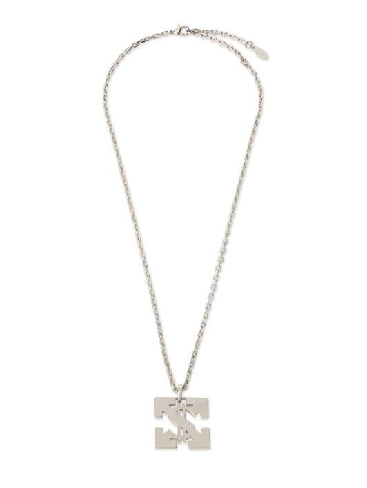 OFF WHITE Bling Dollar Chain Necklace SILVER - SILVER OMOB16CS26MET001