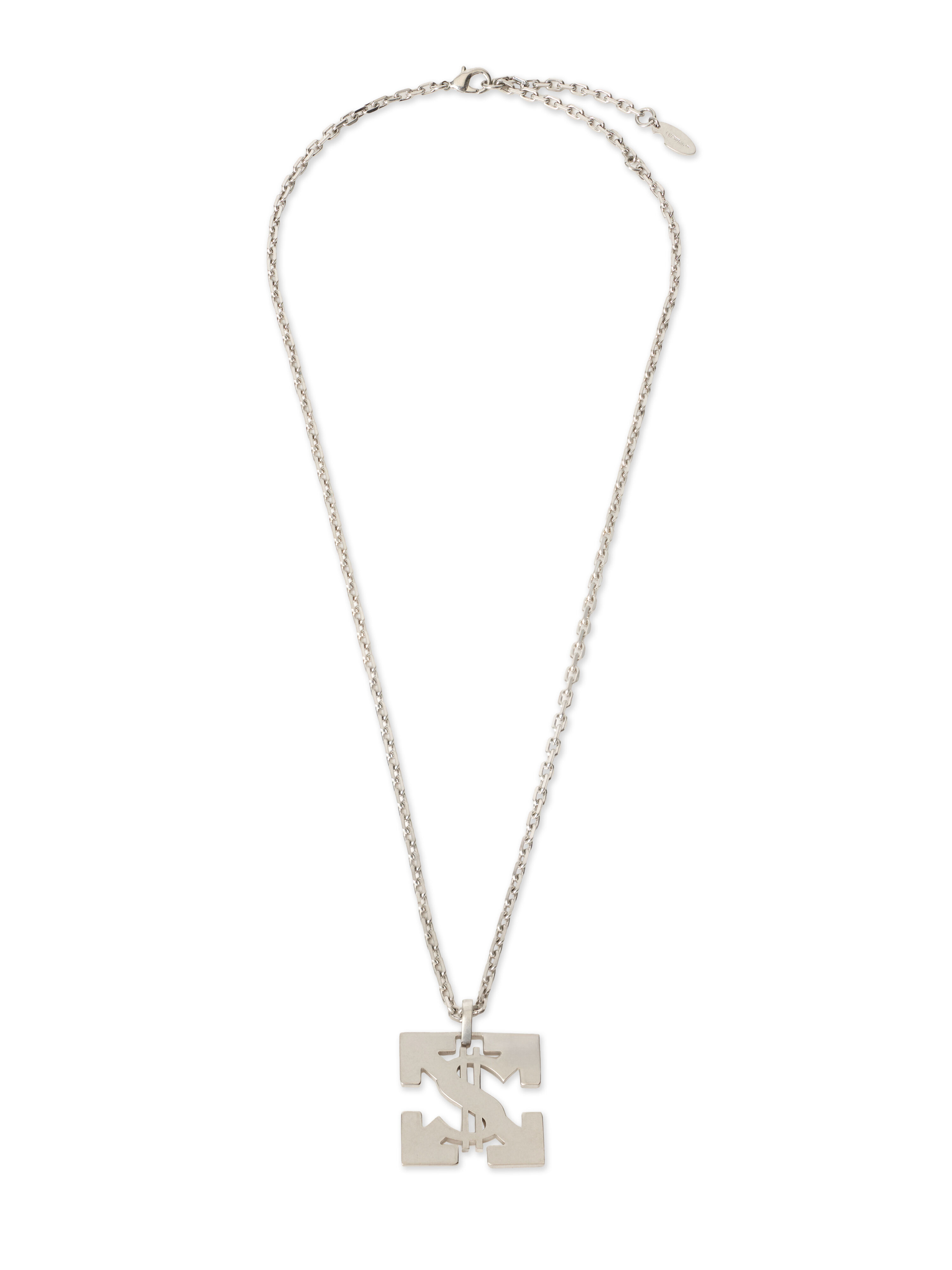OFF WHITE Bling Dollar Chain Necklace SILVER - SILVER OMOB16CS26MET001
