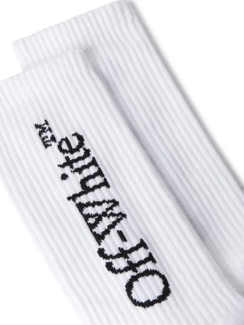 OFF WHITE White Bookish Mid Socks WHITE OMRA085C99KNI001