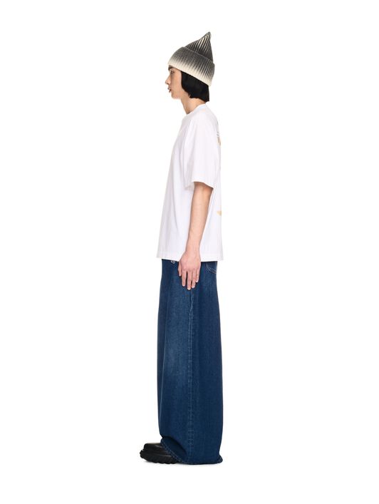 OFF WHITE BLAUE WEITE DENIM-HOSE MIT LOGO BLAU OMYA18CF24DEN001