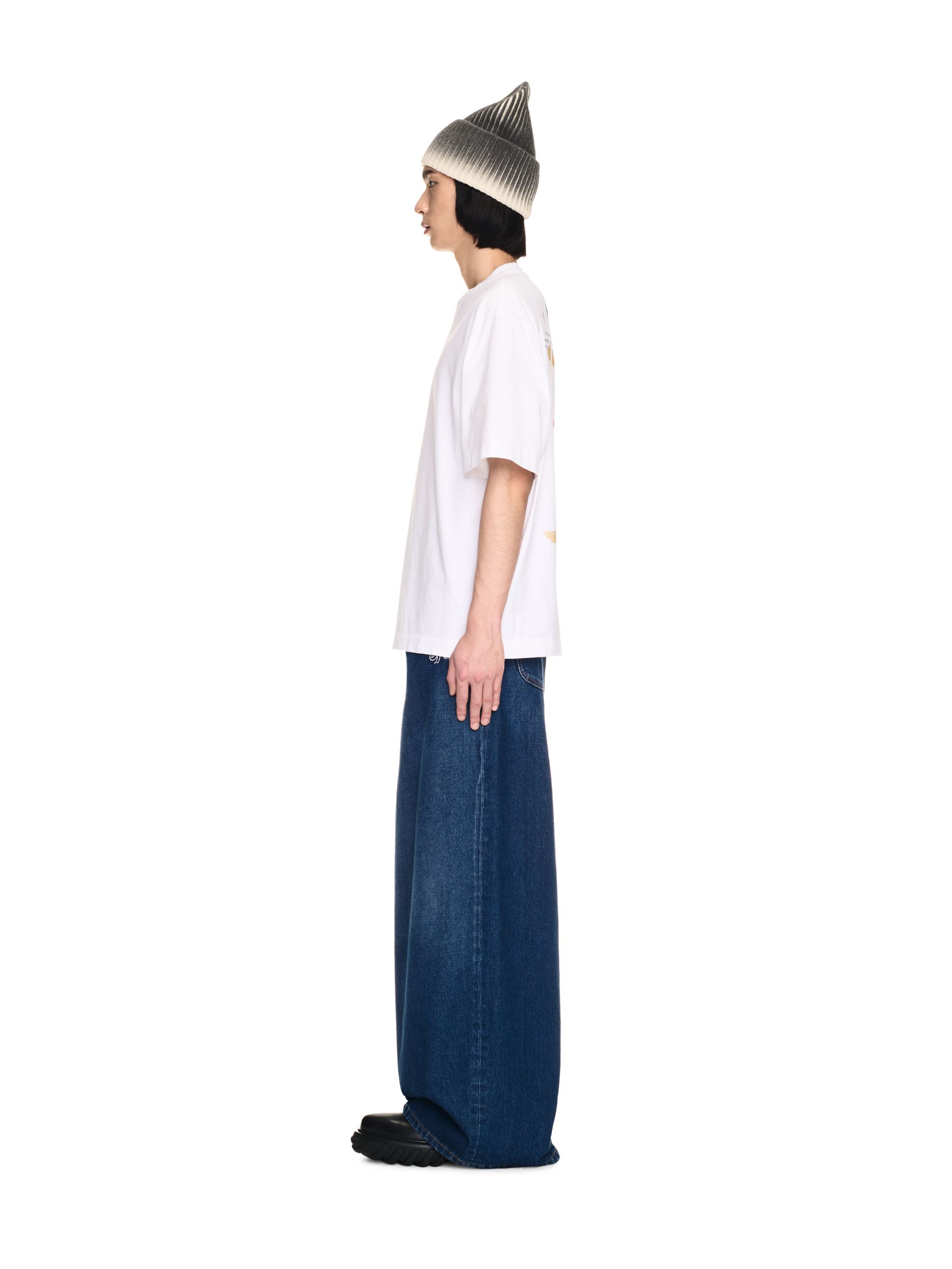 OFF WHITE BLAUE WEITE DENIM-HOSE MIT LOGO BLAU OMYA18CF24DEN001