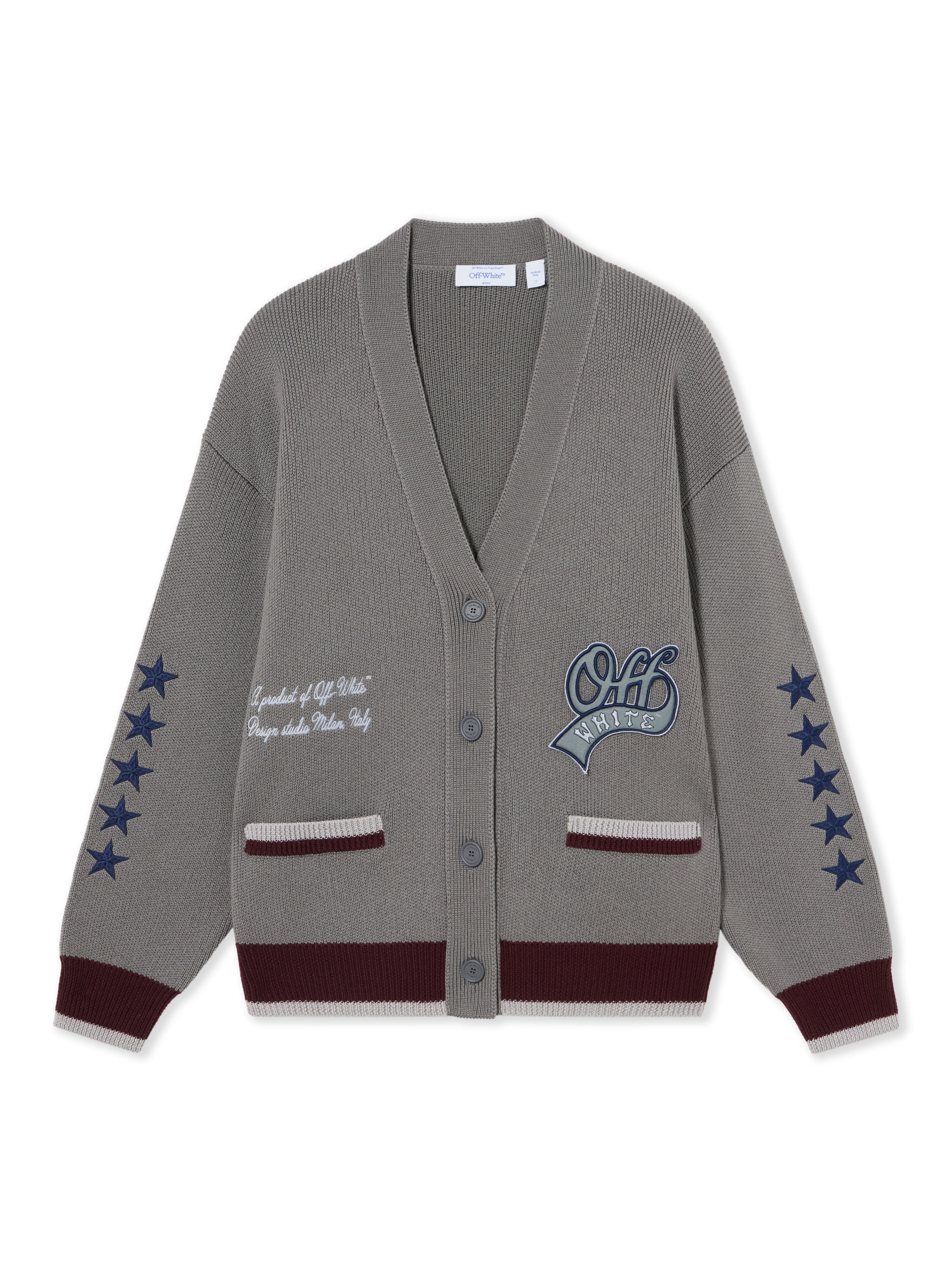 College Varsity Knit Cardigan OFF WHITE College Varsity Knit Cardigan Rosin Port Royal 2FE00536T