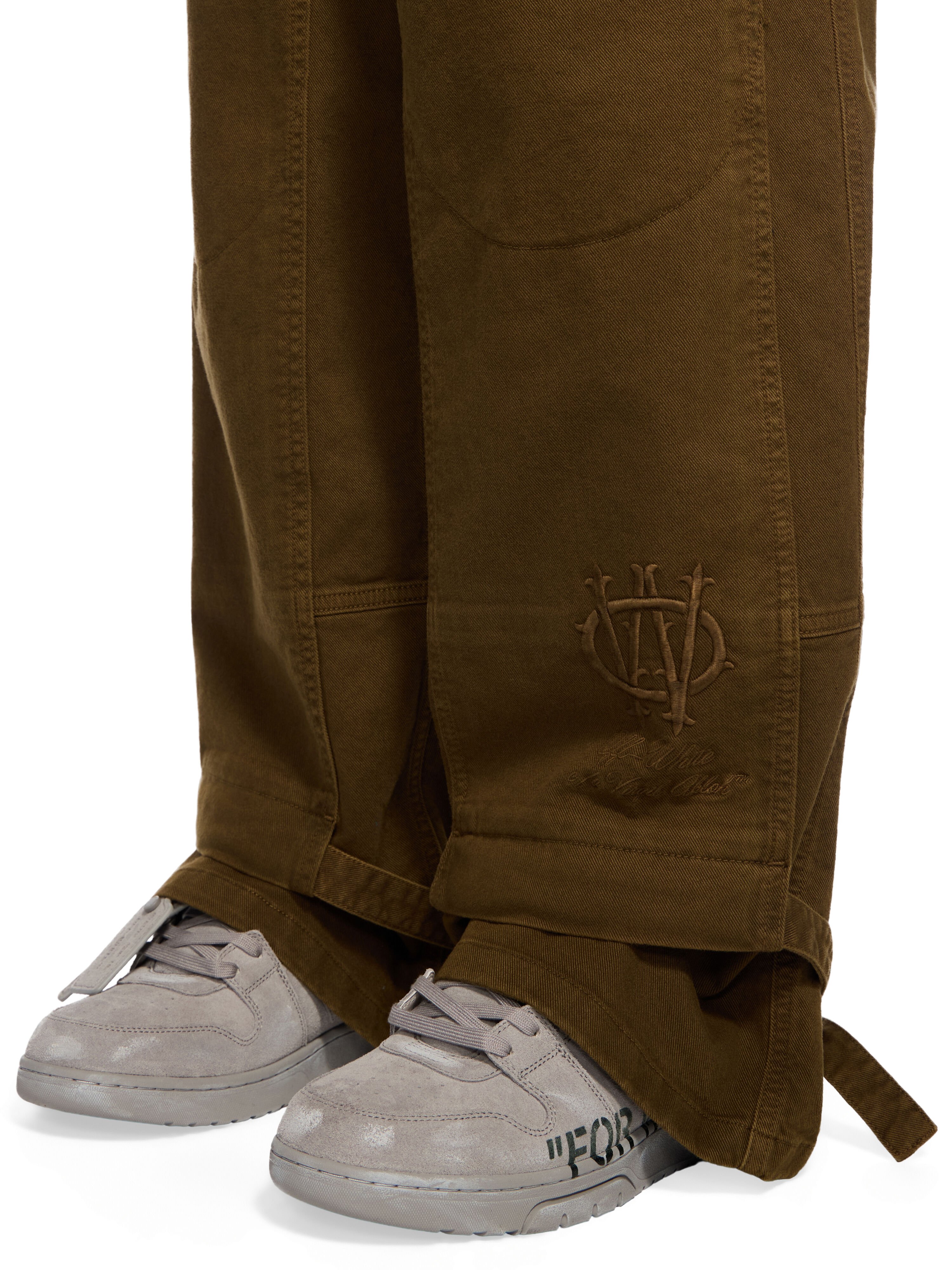 OFF WHITE Gothic Drill Relaxed Pants VINTAGE BEECH OMCE044F25FAB001