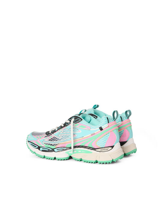 OFF WHITE Be Right Back Fishnet Sneakers AQUA - MINT OWIA289S26FAB004