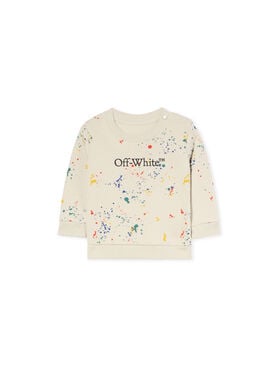 OFF WHITE Splat Crewneck Logo Sweatshirt LIGHT GREY - MULTICOLOR OBXC001F25FLE002