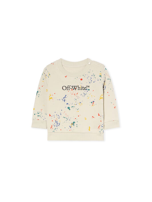 OFF WHITE Splat Crewneck Logo Sweatshirt LIGHT GREY - MULTICOLOR OBXC001F25FLE002