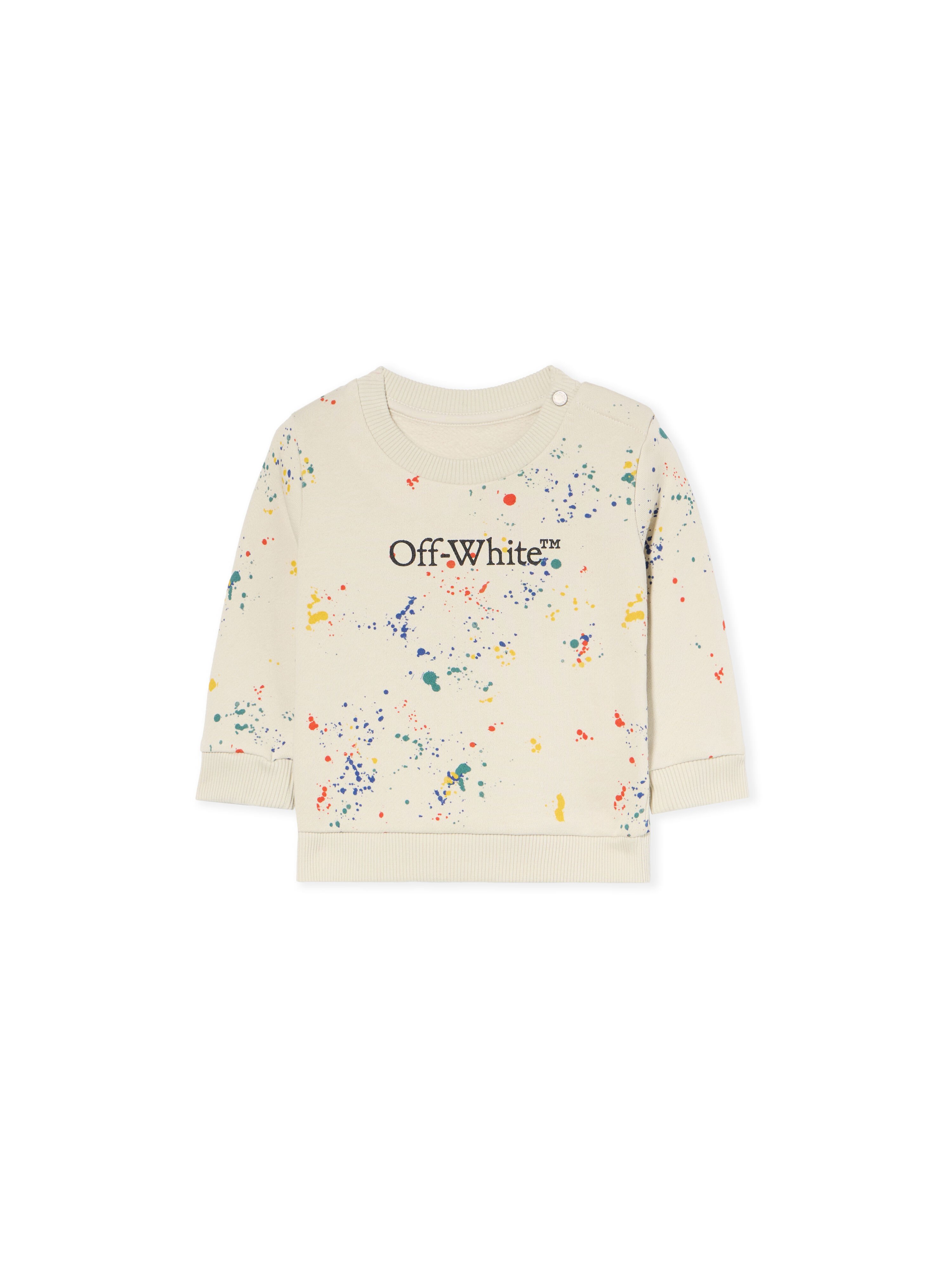 OFF WHITE Splat Crewneck Logo Sweatshirt LIGHT GREY - MULTICOLOR OBXC001F25FLE002
