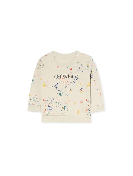 Splat Crewneck Logo Sweatshirt OFF WHITE Splat Crewneck Logo Sweatshirt LIGHT GREY - MULTICOLOR OBXC001F25FLE002