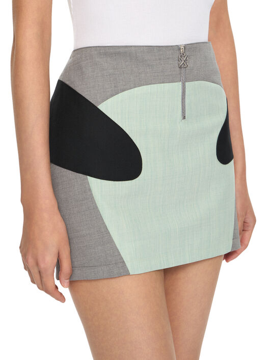 OFF WHITE Gonna Color Block Elasticizzata Misty Blue-No Color 2CU01NS26FAB001