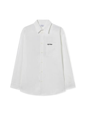 OFF WHITE Weißes Popeline Oversize-Hemd WEISS OMGE004F24FAB001