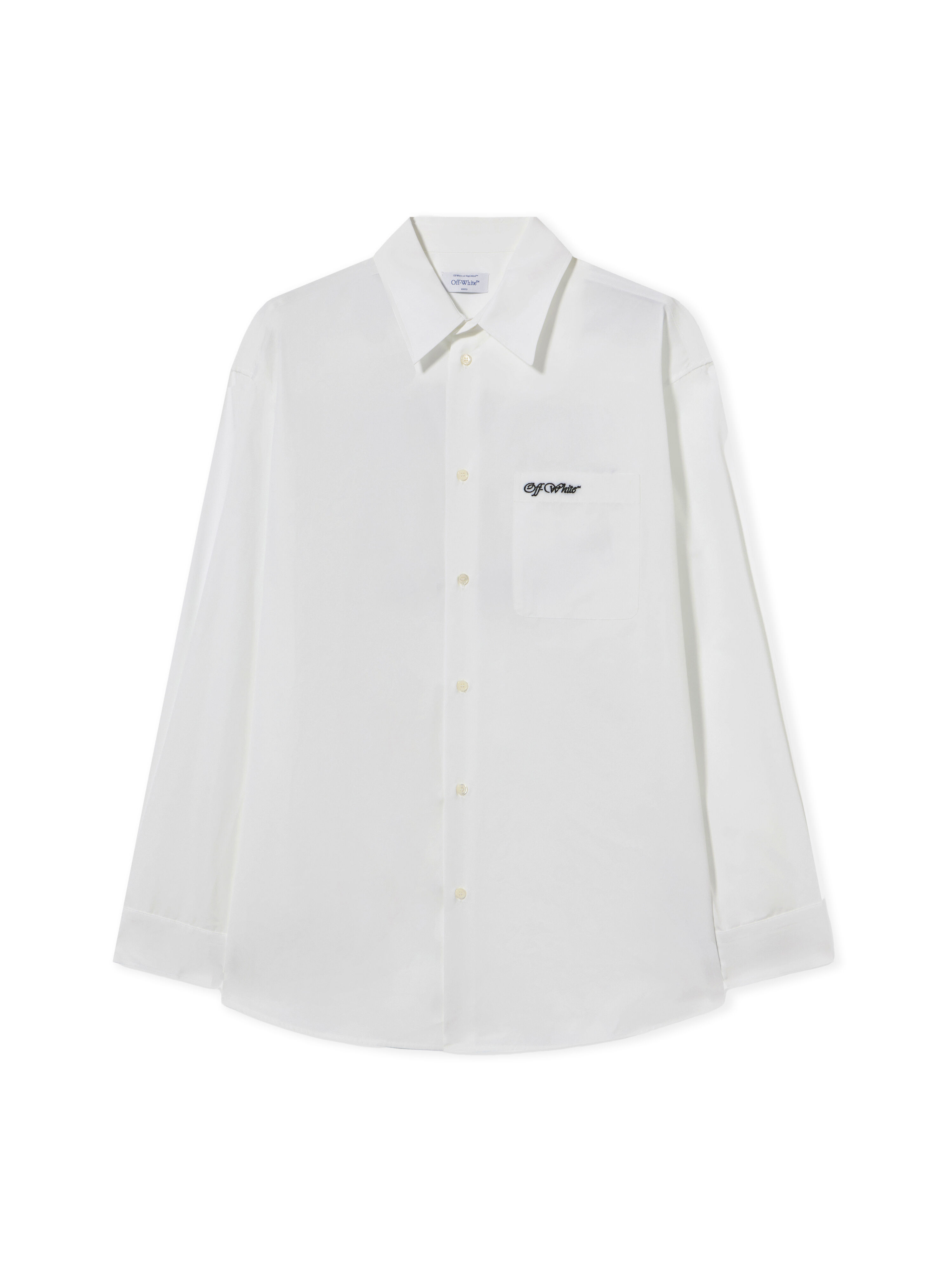 Weißes Popeline Oversize-Hemd OFF WHITE Weißes Popeline Oversize-Hemd WEISS OMGE004F24FAB001