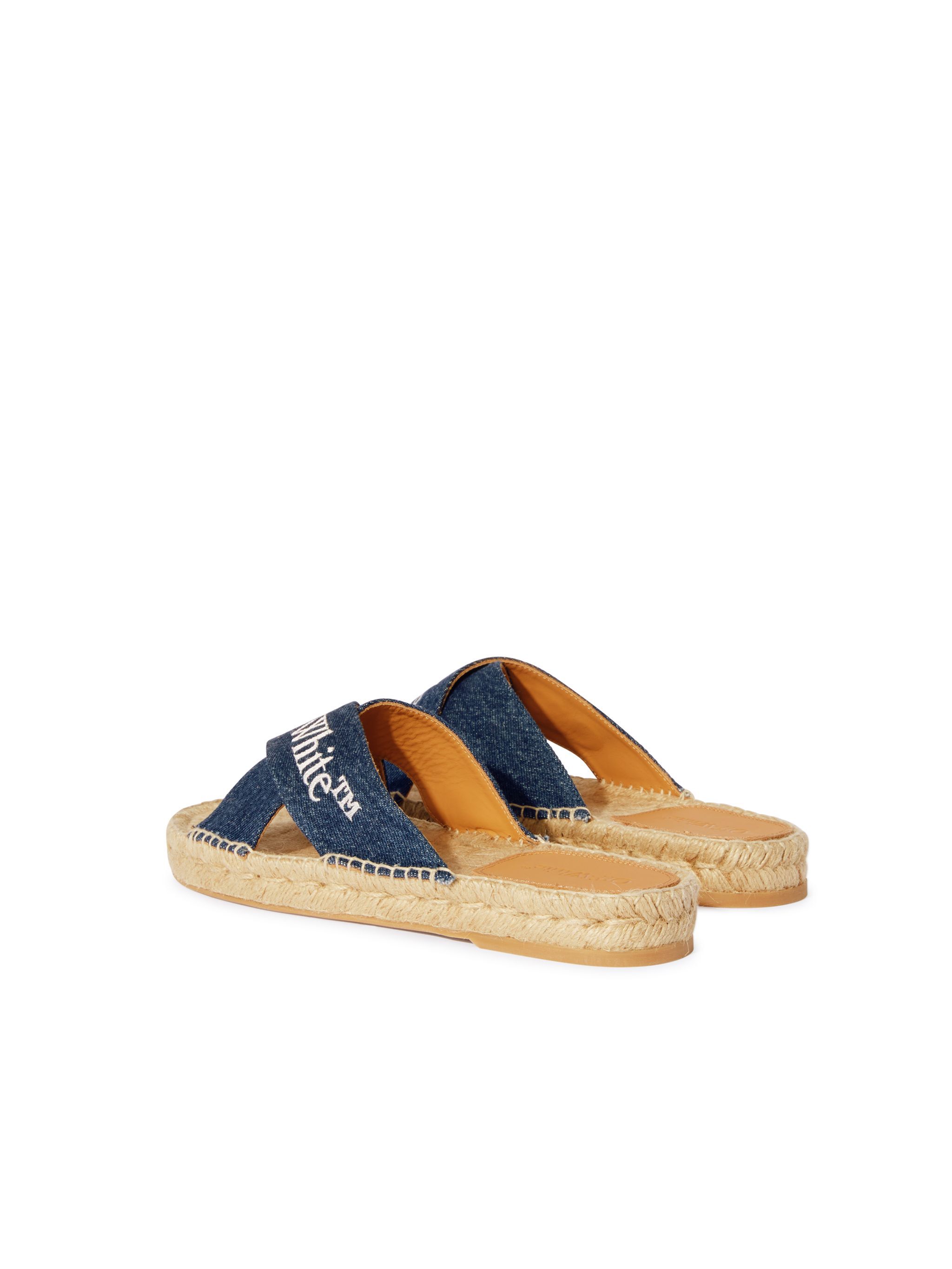 OFF WHITE Criss Cross Denim Espadrilles Vintage Bl BLUE OWIB016S25DEN001