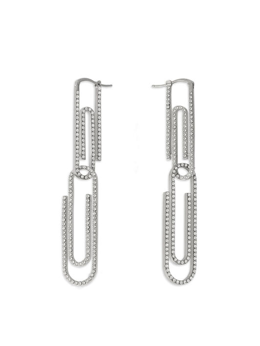OFF WHITE Paperclip Strass Earrings GOLD OWOD2ACS26MET001