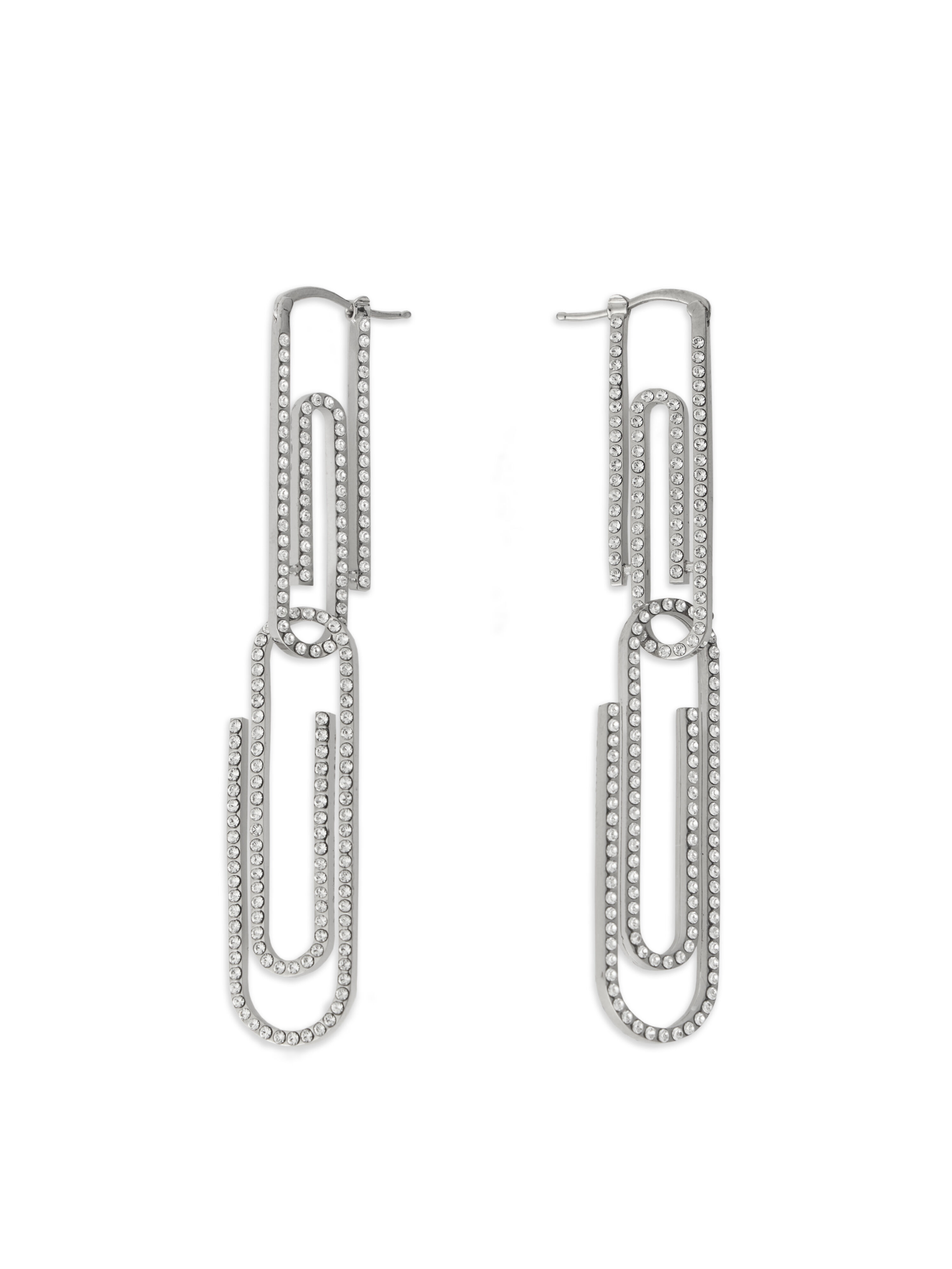 OFF WHITE Paperclip Strass Earrings GOLD OWOD2ACS26MET001