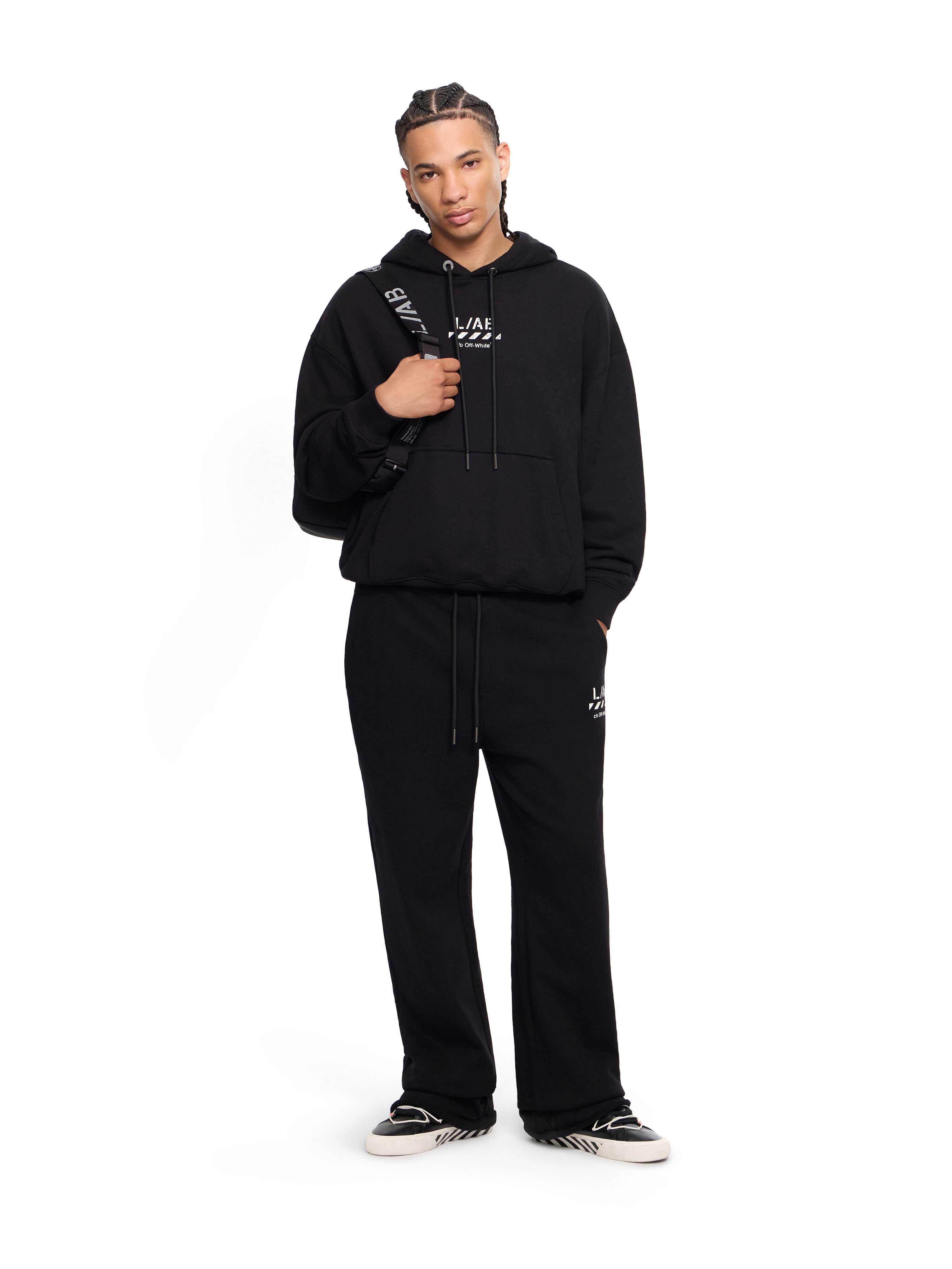 LAB L/AB Core Diagonal Hoodie BLACK 44LABF26K051